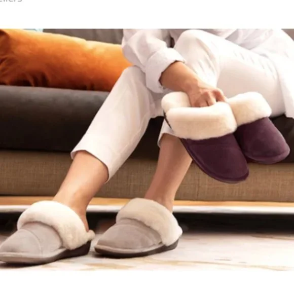 Nuknukk Sheepskin Suede Joy Slip On Slippers Sz 7 - Picture 2 of 7